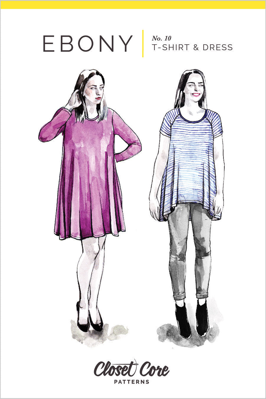 Ebony T-shirt and Dress pattern  // Envelope front // Closet Core Patterns