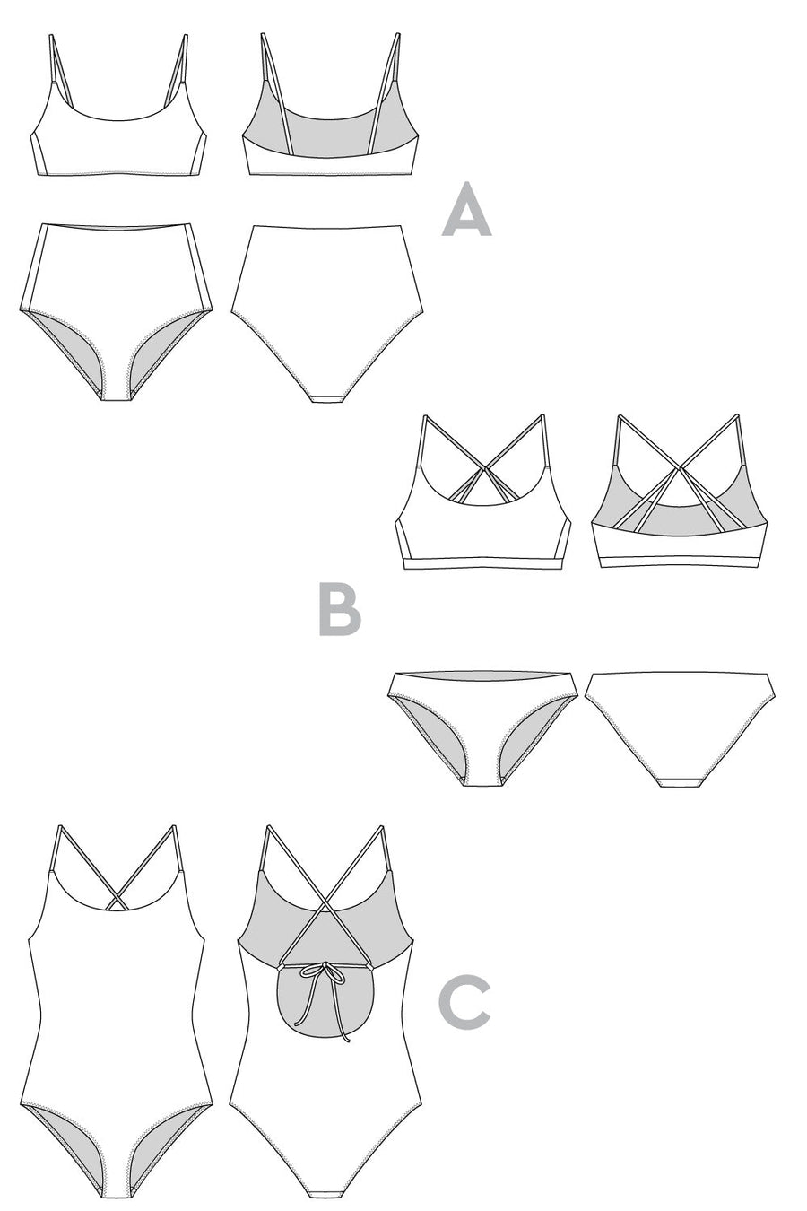 Faye Swimsuit Pattern (WHOLESALE)