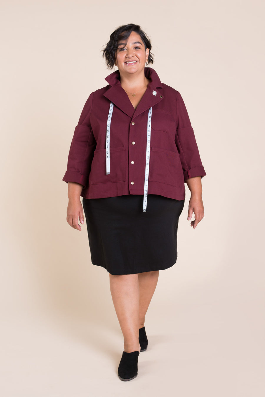 Sienna Maker Jacket Pattern - Cropped // Plus Size Utility and Chore Jacket Pattern // Closet Core Patterns