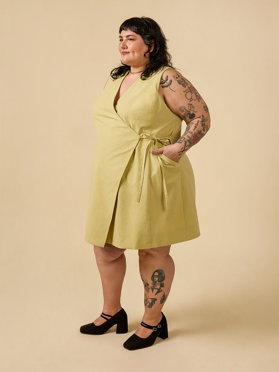 Aylin Wrap Dress + Vest |Dress + Vest Pattern | Closet Core Patterns PDF English / 0-20 Aylin Wrap Dress + Vest |Dress + Vest Pattern | Closet Core Patterns PDF English / 0-20