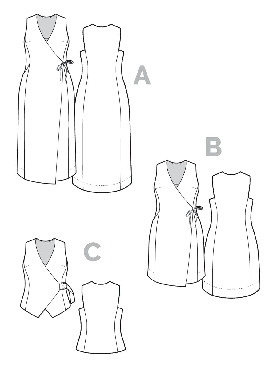 Aylin Wrap Dress + Vest |Dress + Vest Pattern