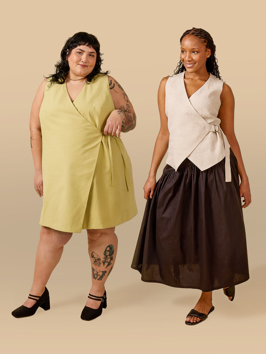 Aylin Wrap Dress + Vest |Dress + Vest Pattern | Closet Core Patterns