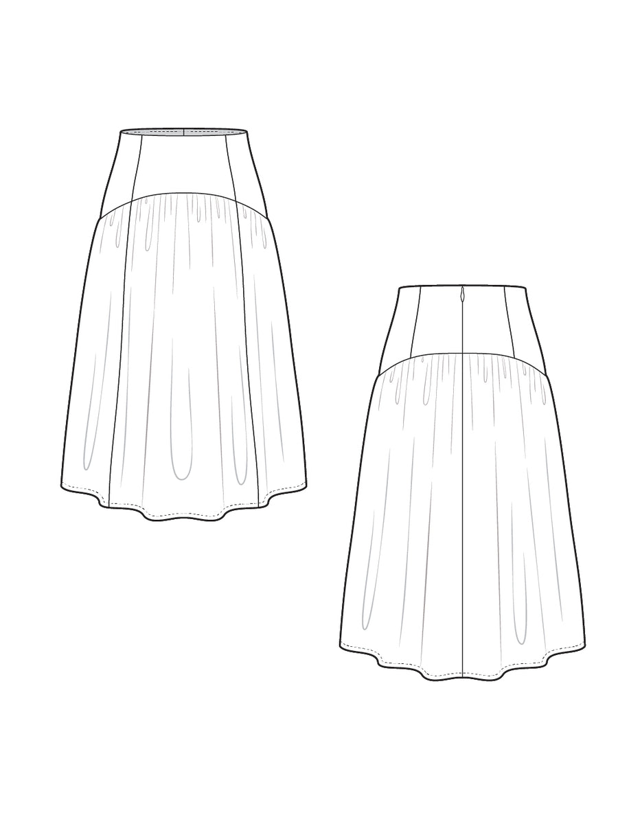 Zelda Skirt Pattern | Technical Flatlays | Closet Core Crew