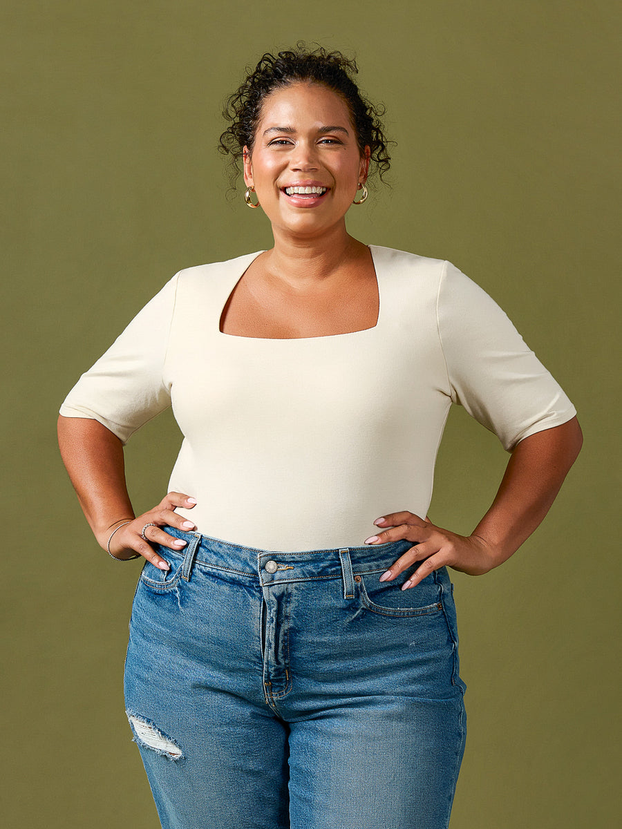 Donna Bodystuit | Elbow Length Sleeve  | Plus Size Pattern | Closet Core Crew