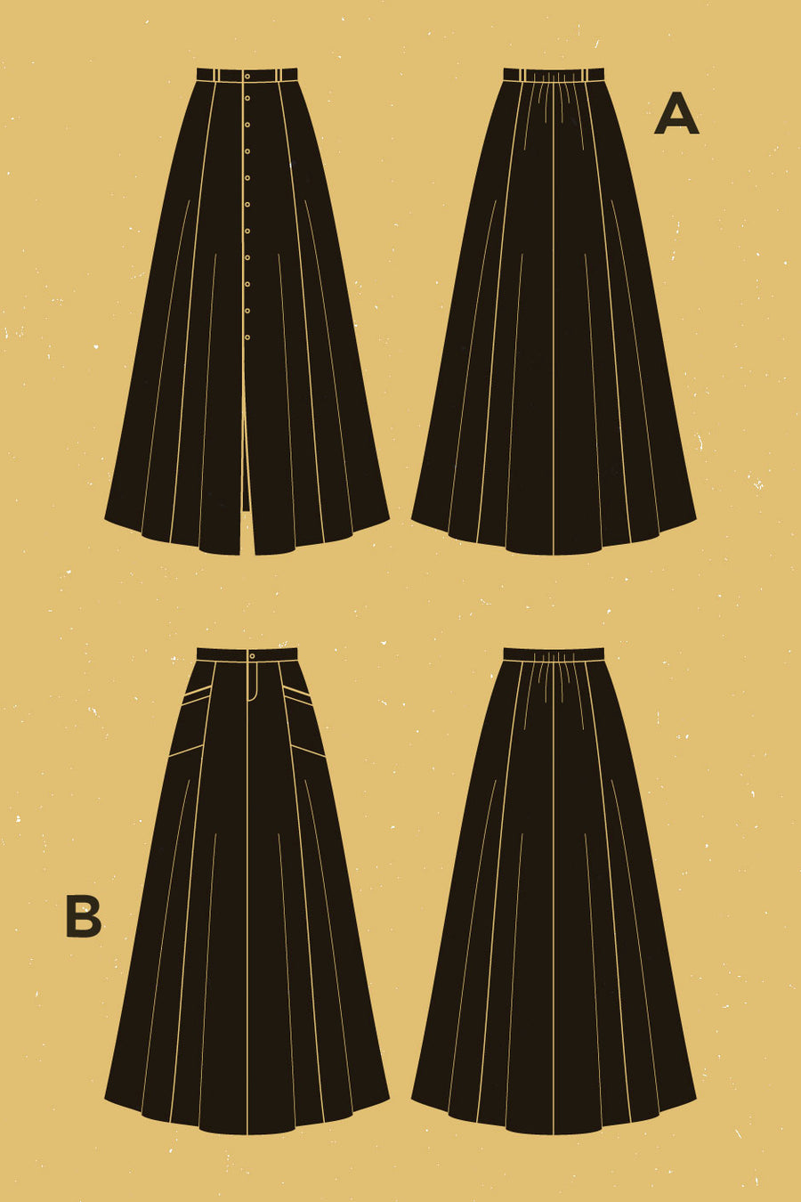Fumeterre Skirt Pattern | Patron de Jupe Fumeterre | Deer & Doe