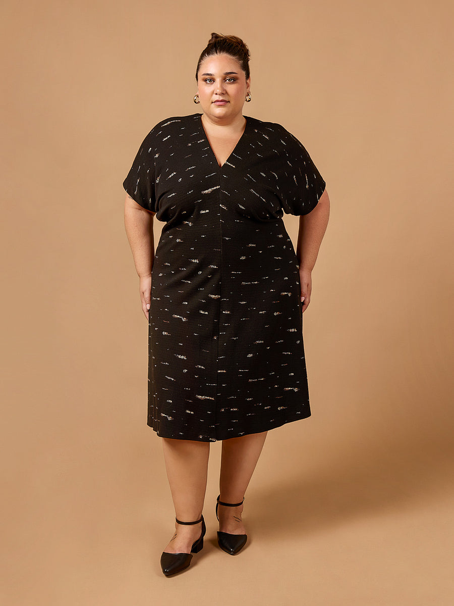 Mistral Dress | Midi-length Plus Size Knit Dress Pattern | Deer&Doe Patterns