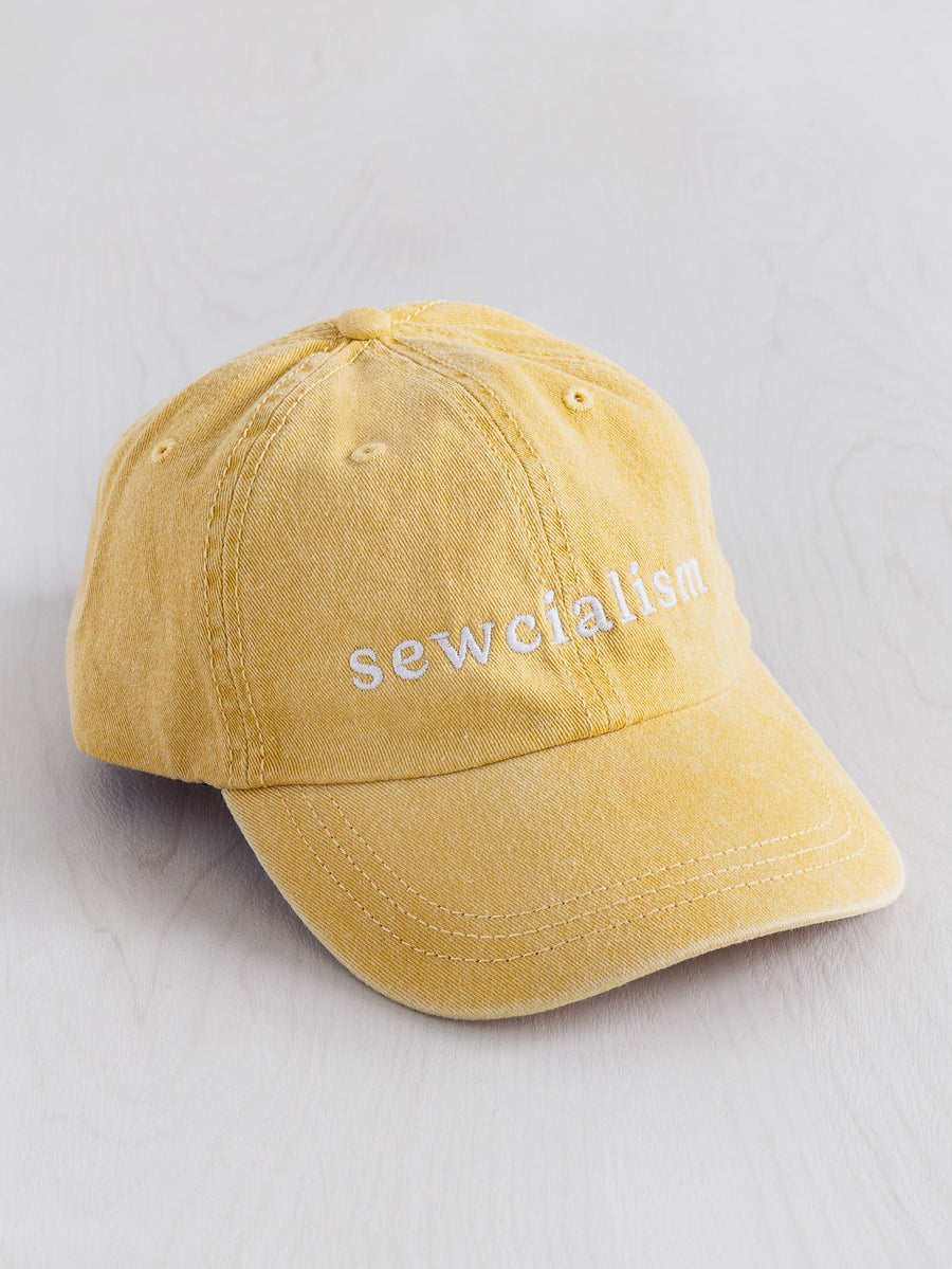 Sewcialism Hat - Yellow + White