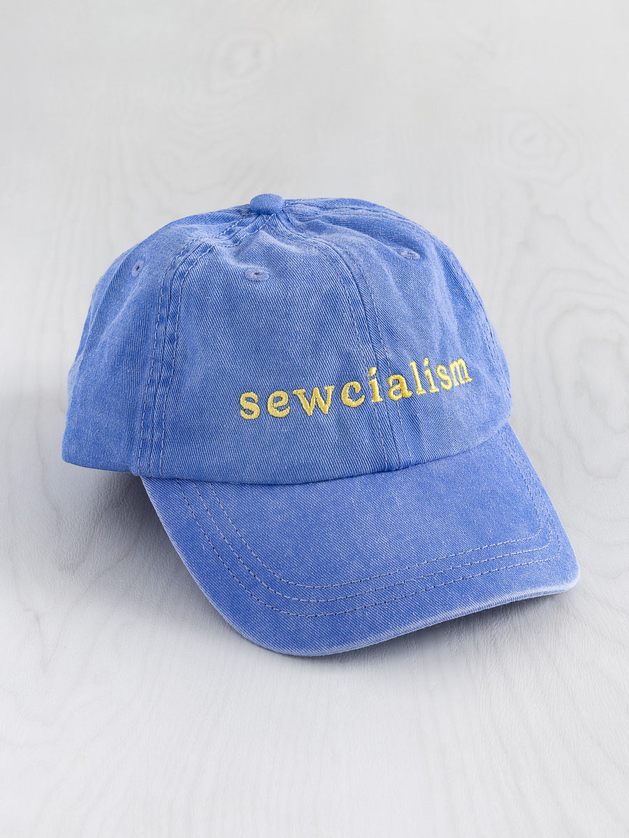 Sewcialism Hat - Blue + Yellow