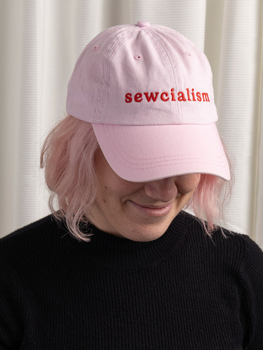 Sewcialism Hat - Pink + Red