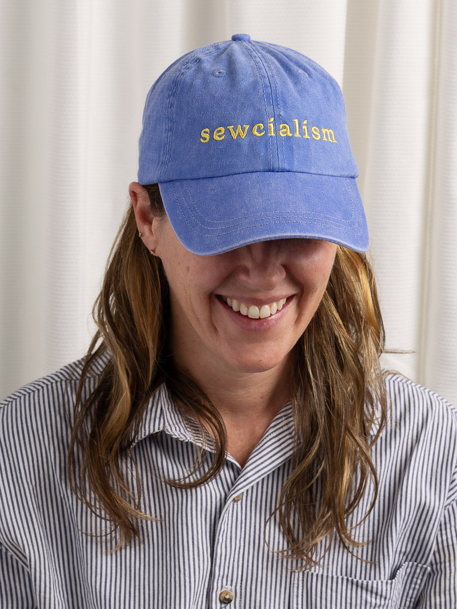 Sewcialism Hat - Blue + Yellow