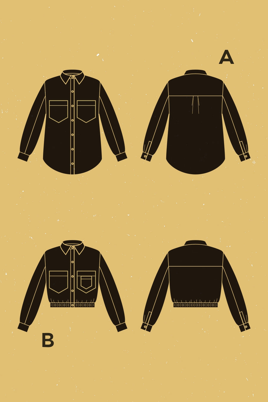Fougère Overshirt + Jacket Pattern | Patron de Surchemise + Veste Fougère | Deer & Doe