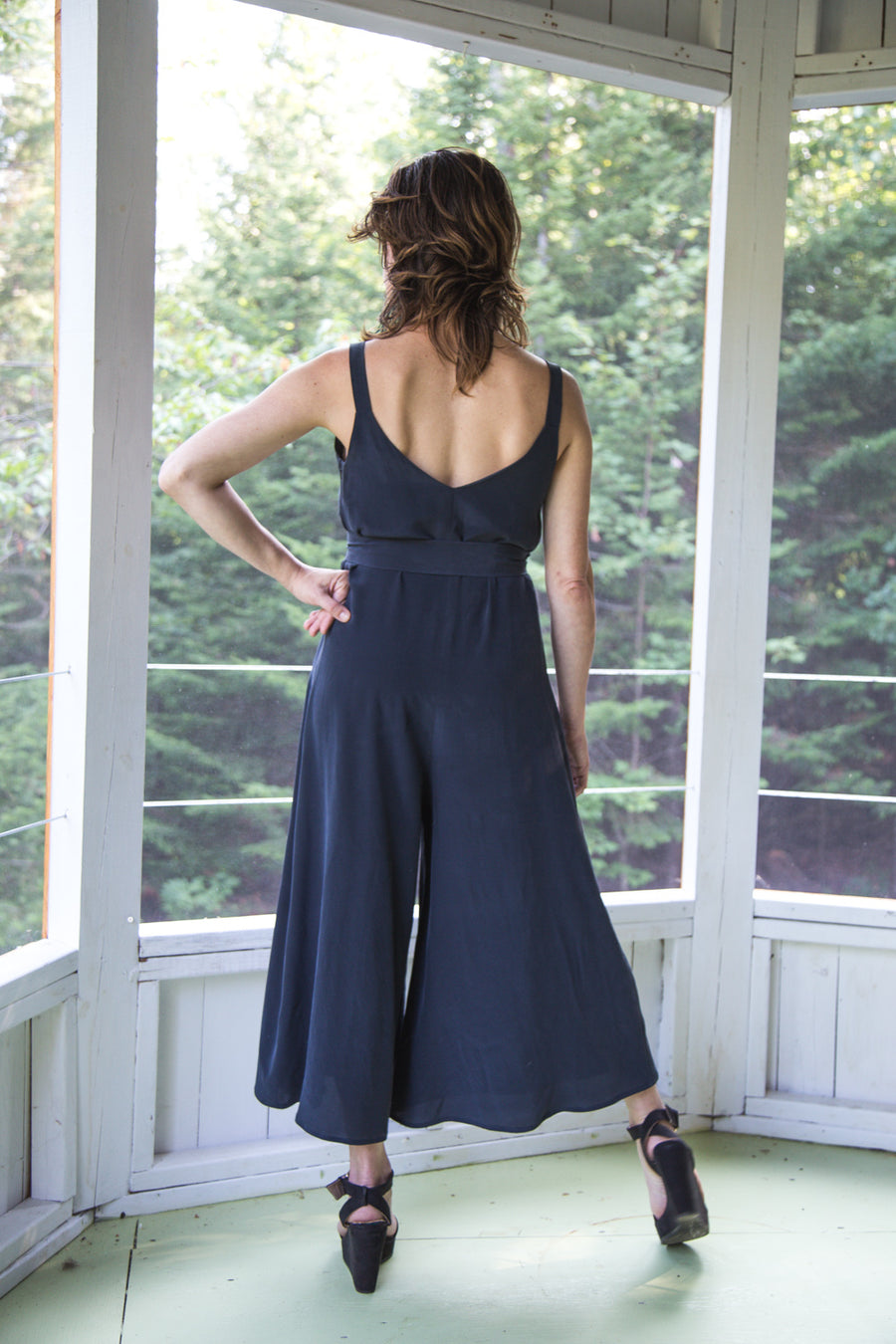 Draped Double Linen Playsuit - Ready to Wear