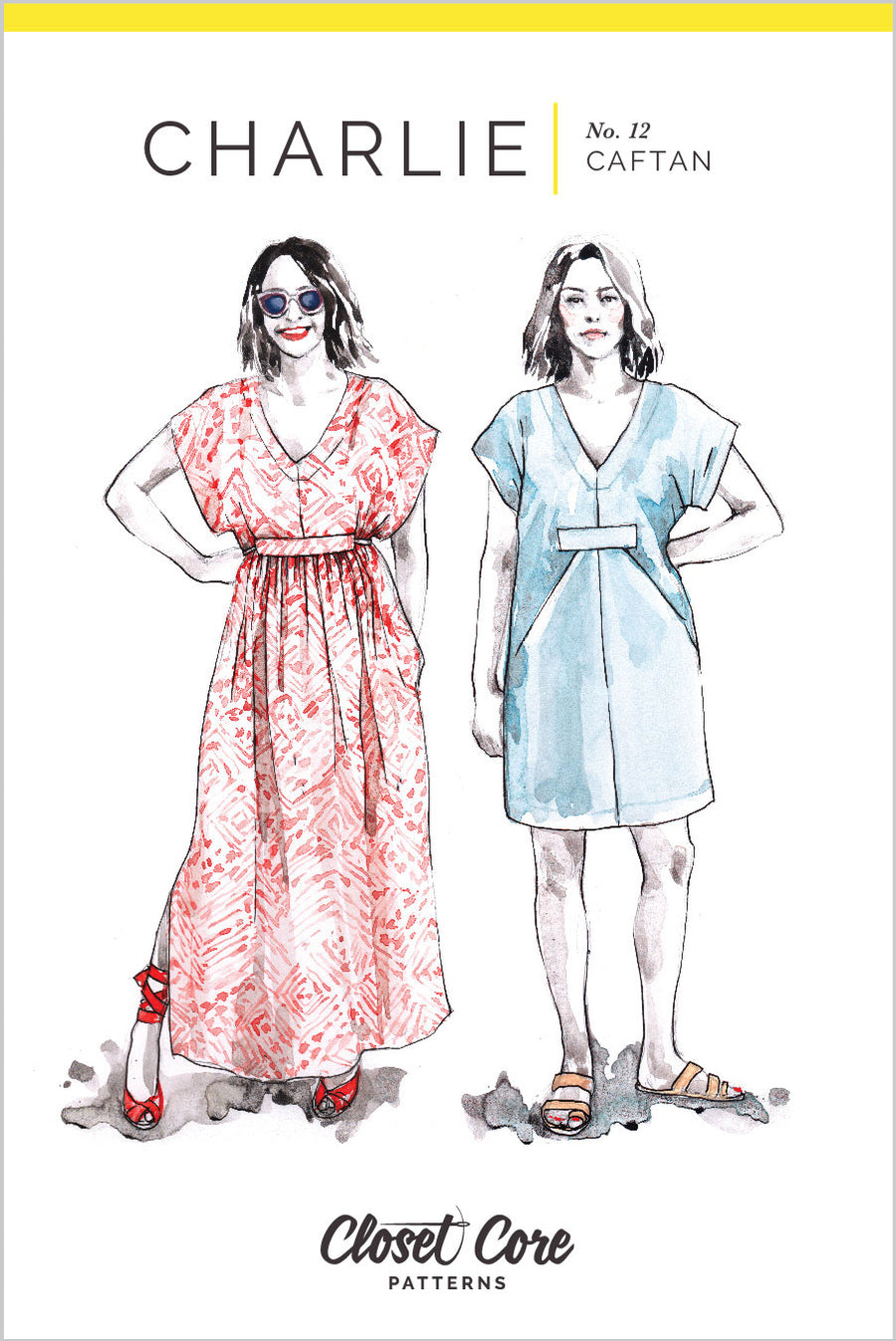 modern kaftan dress pattern Simple Kaftan Sewing Pattern, Easy V-neck Maxi Dress (PDF Pattern)