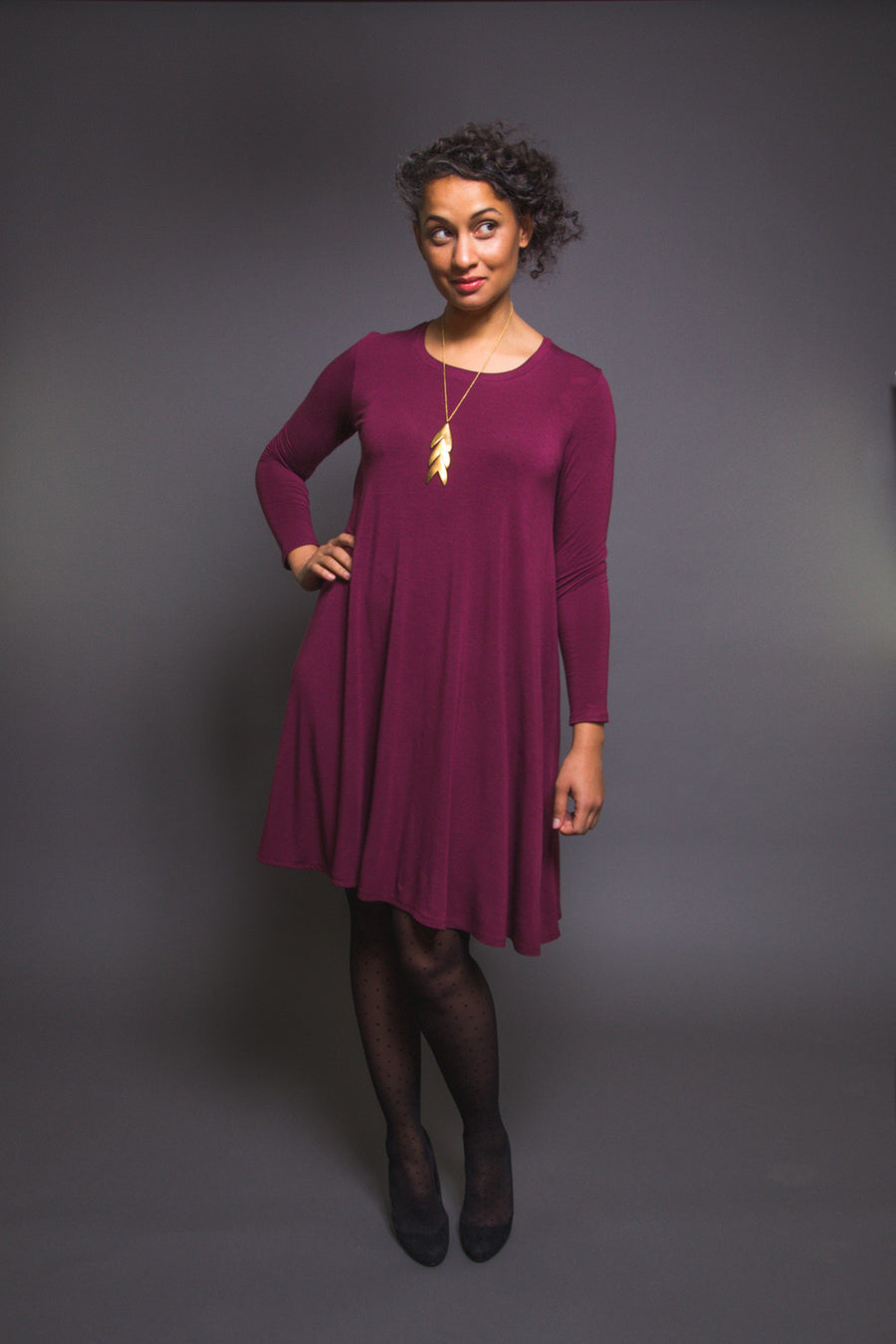 long sleeve t shirt dress pattern Clementine - Knit dress and top (PDF pattern)