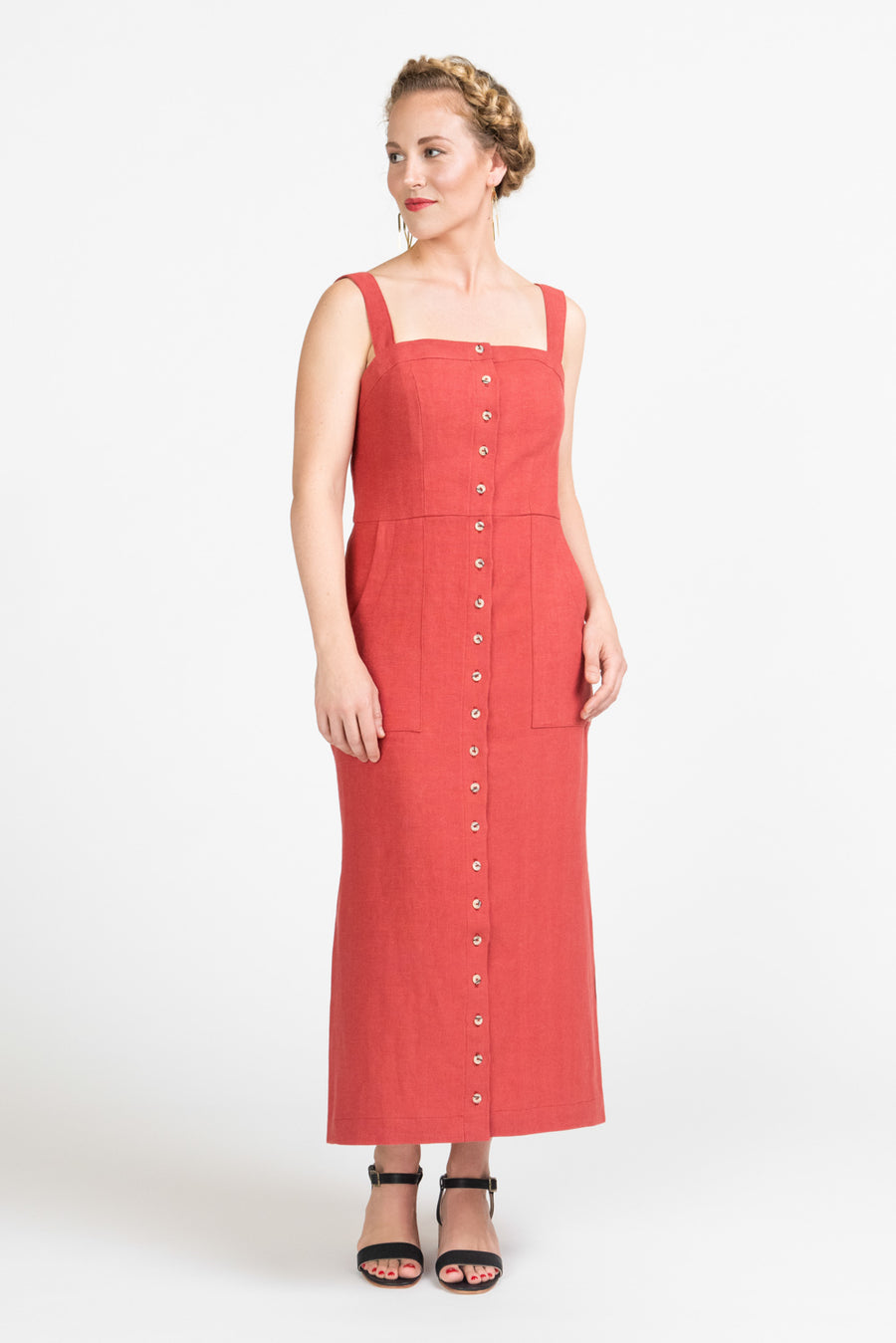 Fiona Sundress Pattern // Button-up midi length summer dress pattern // Closet Core Patterns