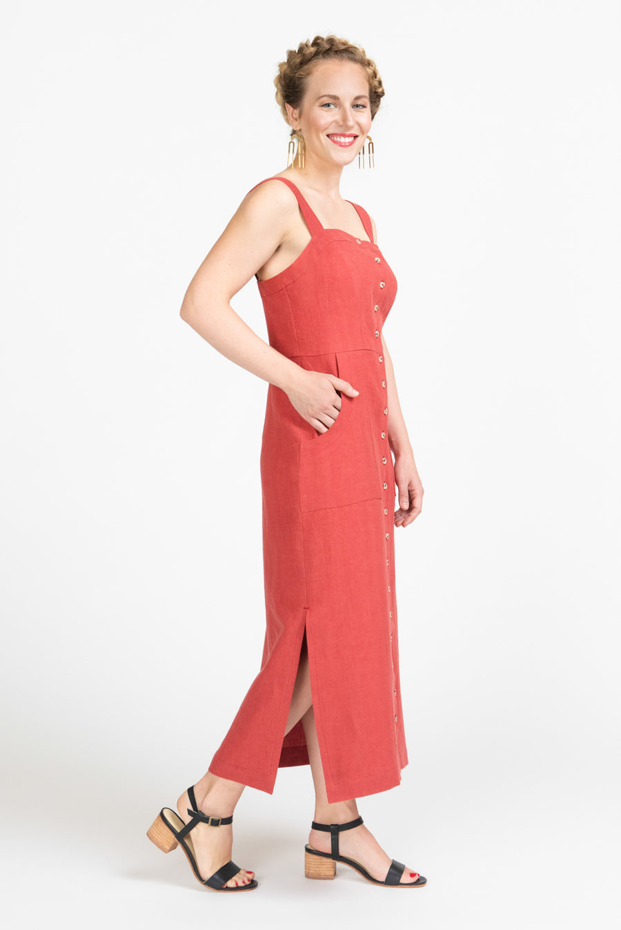 Fiona Sundress Pattern // Button-up midi length summer dress pattern // Closet Core Patterns