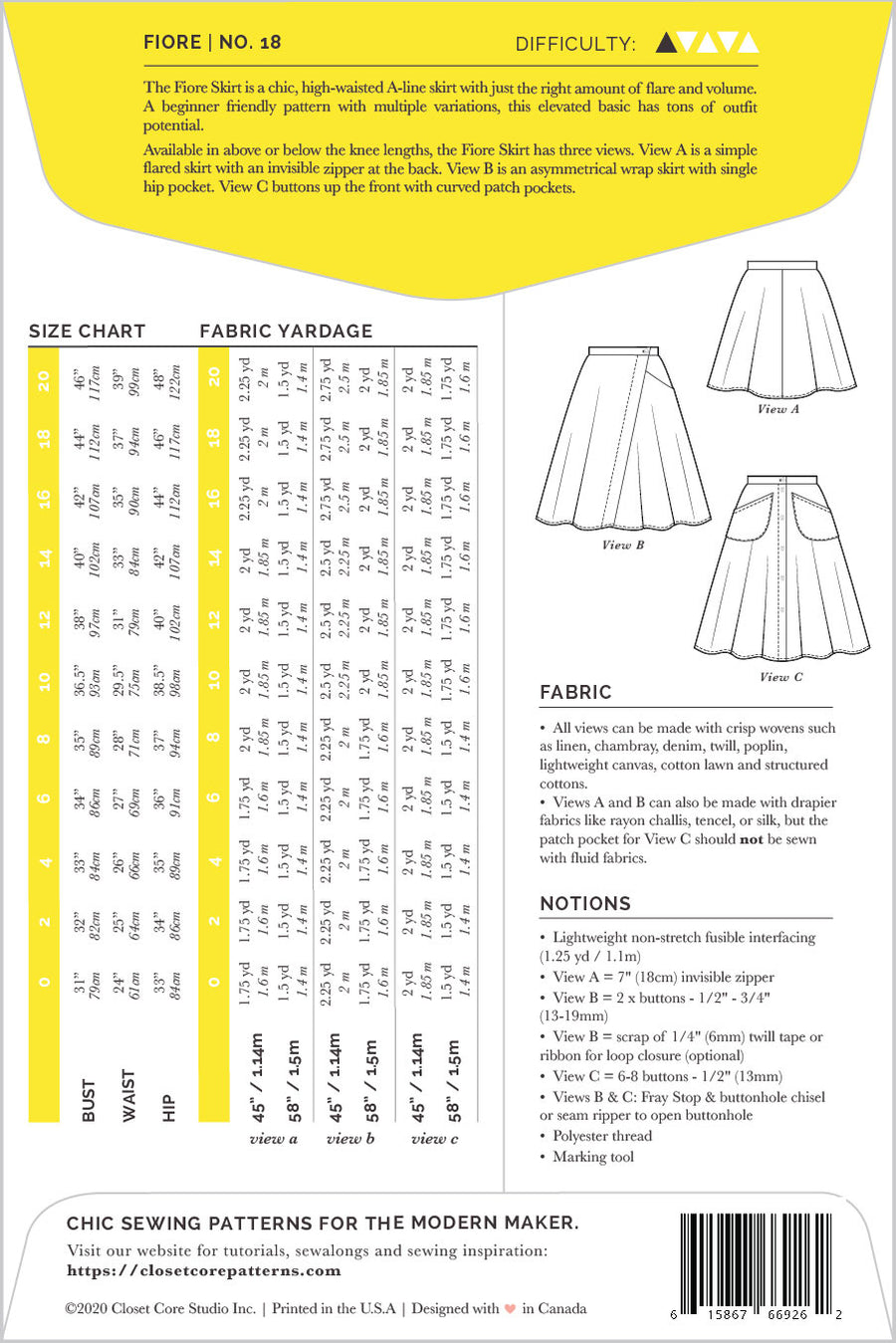 Fiore Skirt Pattern (WHOLESALE)