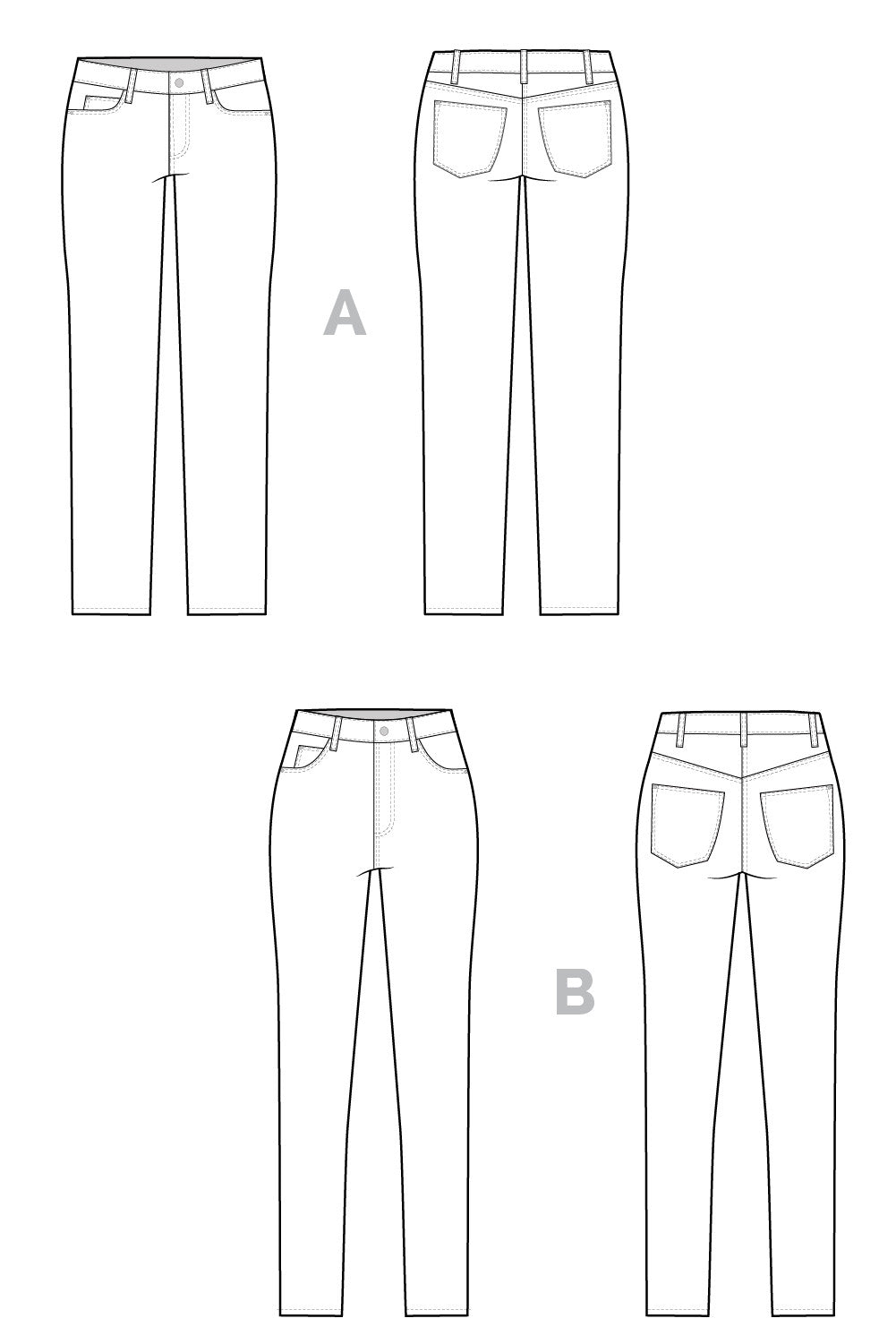 Ginger Jeans Pattern | Straight + Skinny Leg | Closet Core Patterns