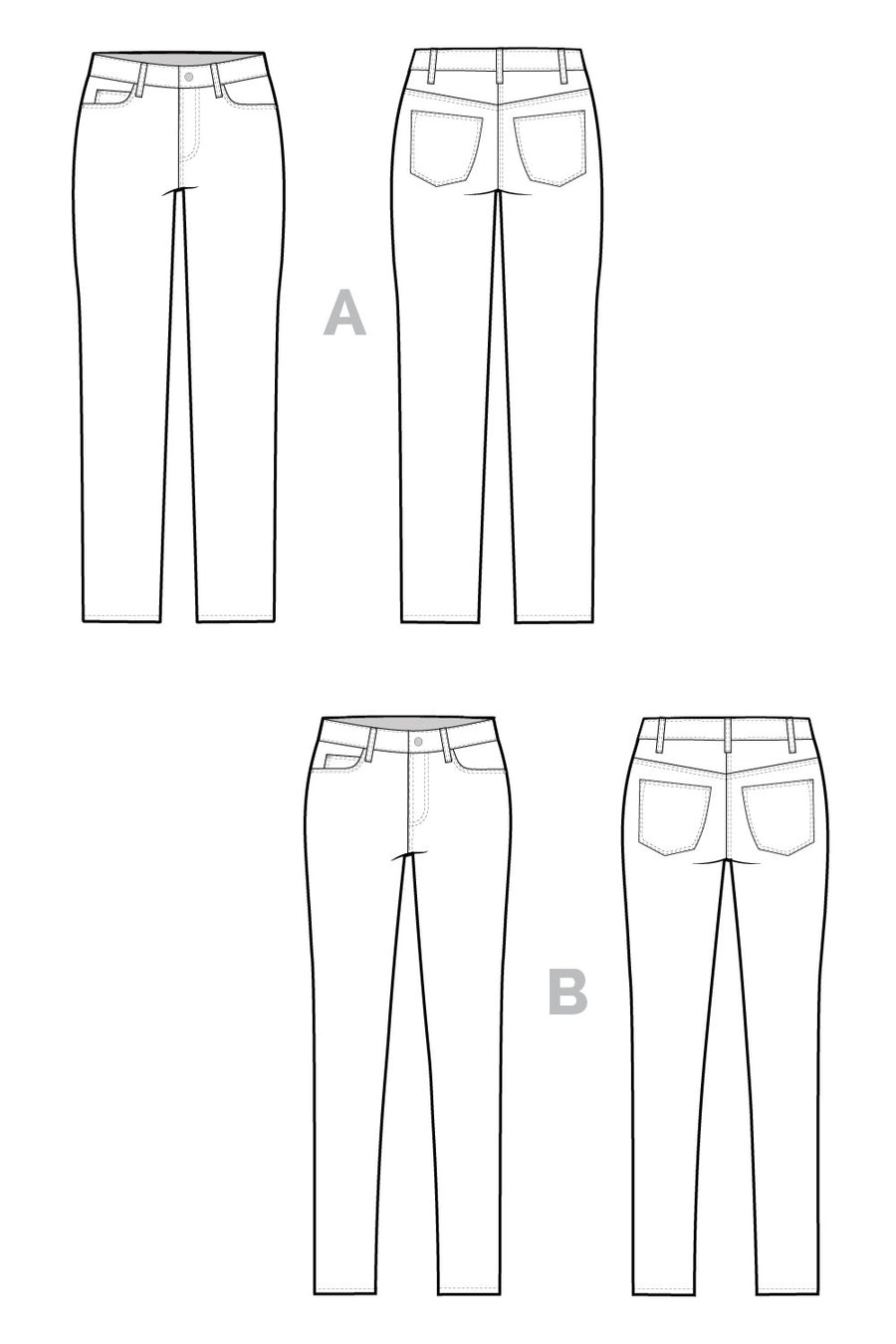 Ginger Mid-Rise Jeans Pattern – Closet Core Patterns