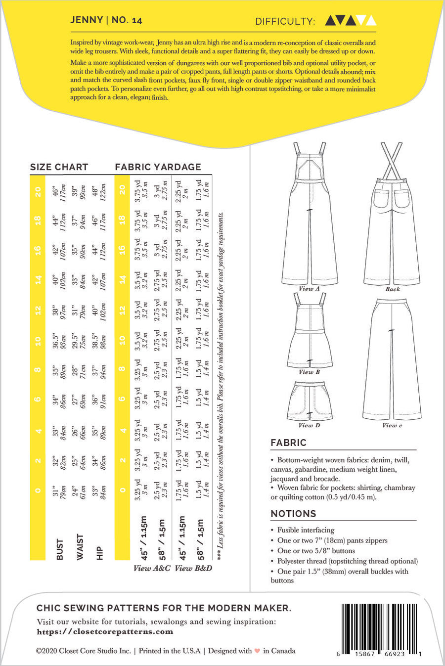 Jenny Overalls Pattern | Dungarees Sewing Pattern // from Closet Core Patterns
