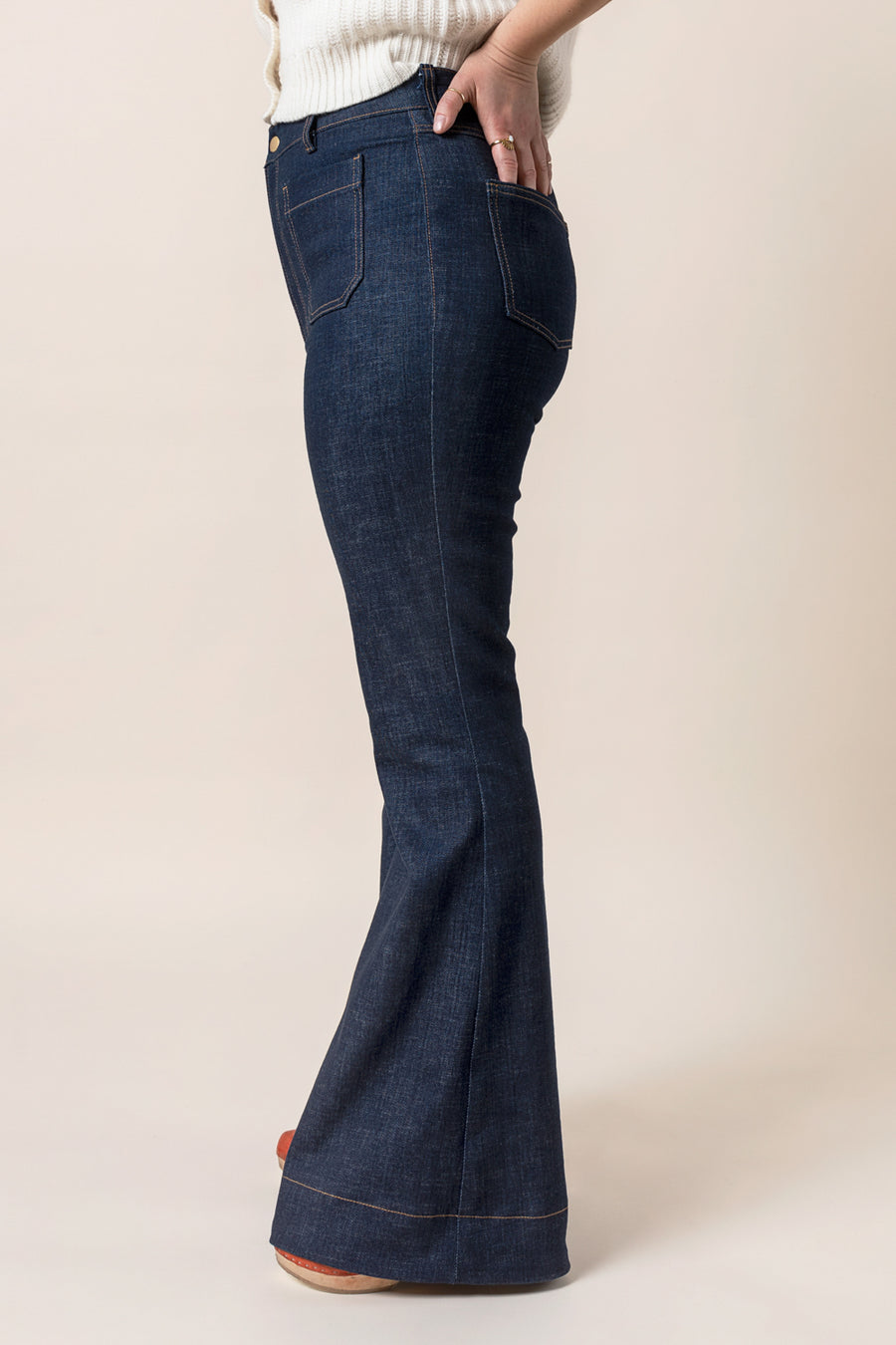 Lucia Front Slit Jeans - Medium Wash