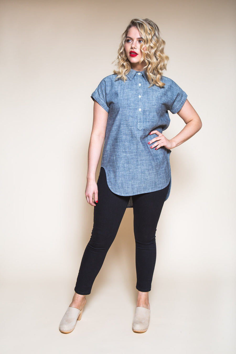 Kalle Button-down Shirt Pattern // Tunic with popover placket // Closet Core Patterns
