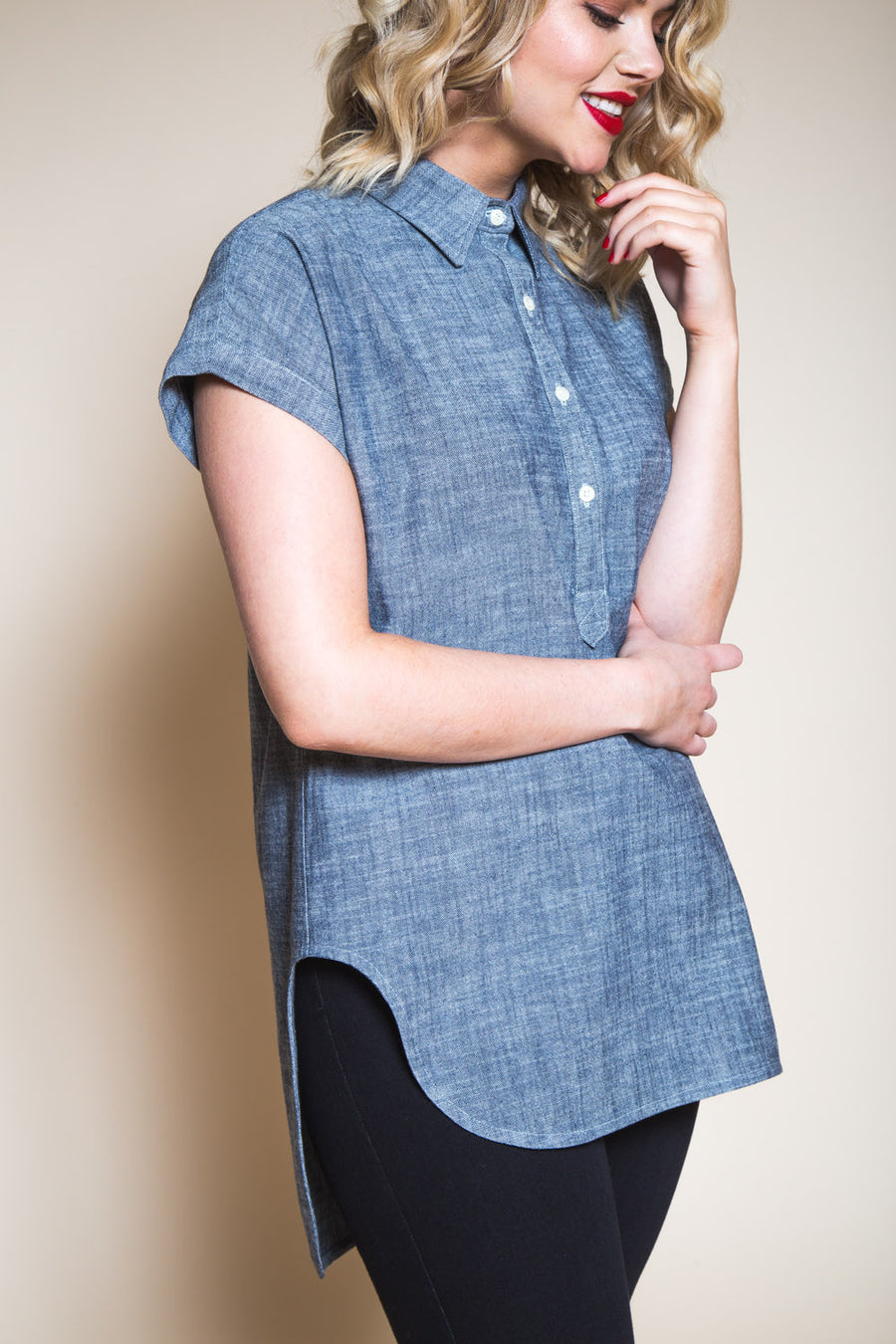 Kalle Button-down Shirt Pattern // Tunic with popover placket // Closet Core Patterns