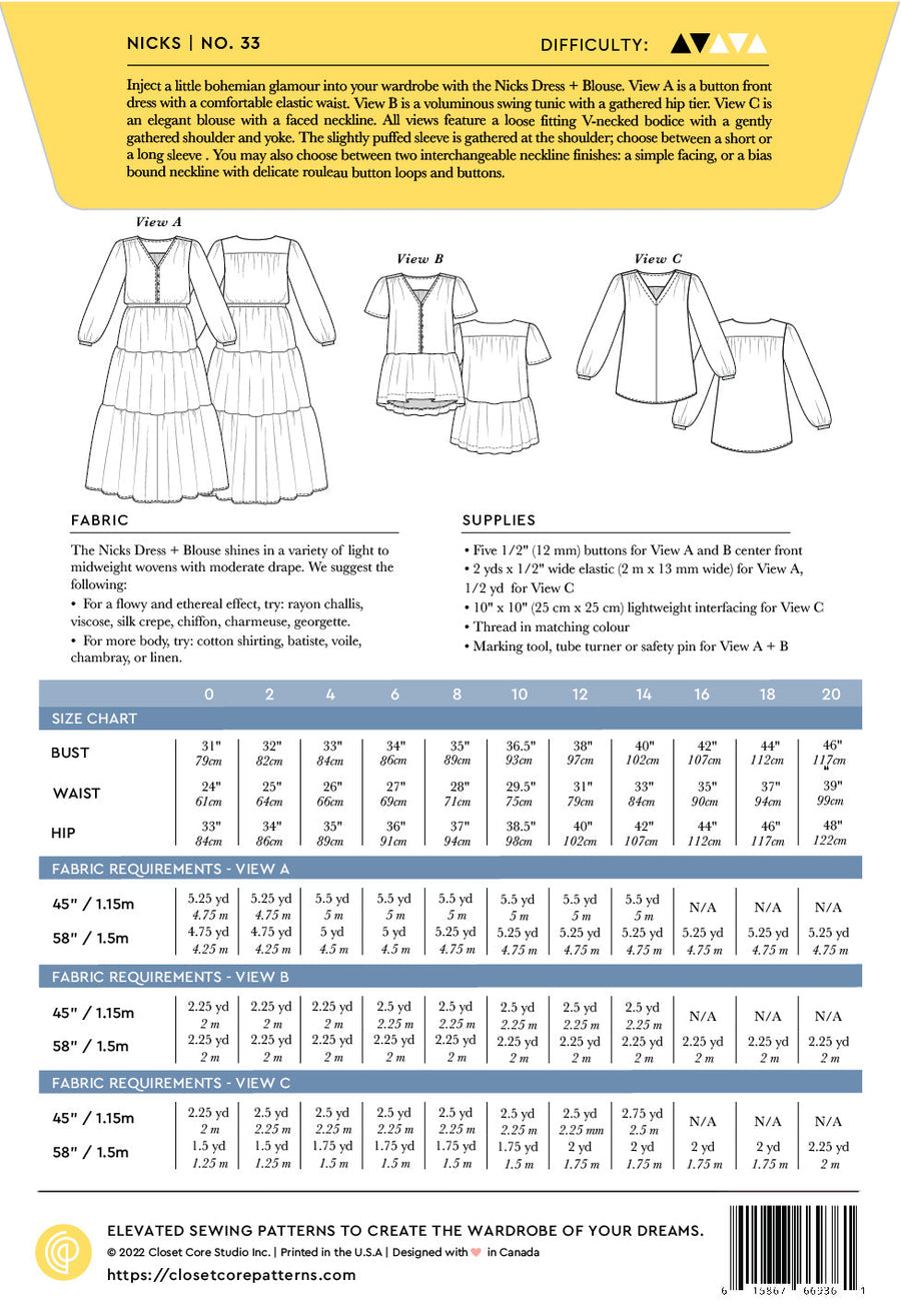 Mitchell Dress + Blouse Pattern | Closet Core Patterns
