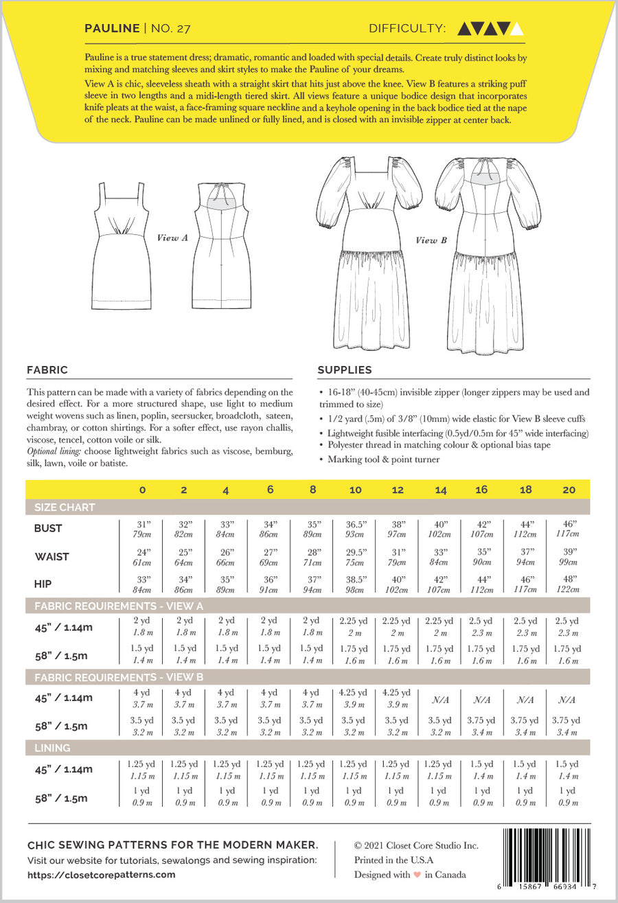 Pauline Dress Pattern (WHOLESALE)