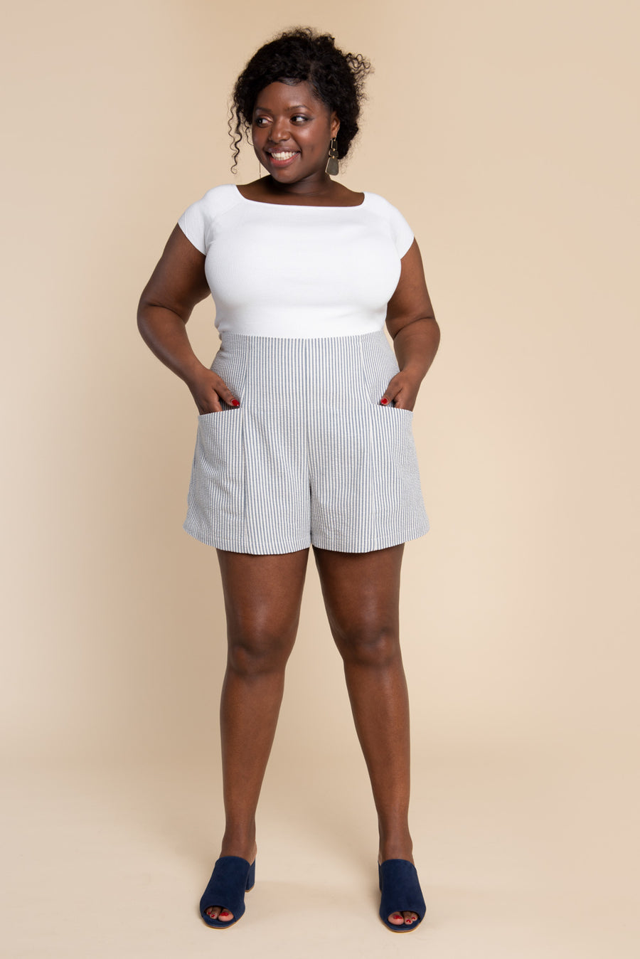 Pietra Pants & Shorts Pattern - Shorts with elastic waist pants sewing pattern | Closet Core Patterns