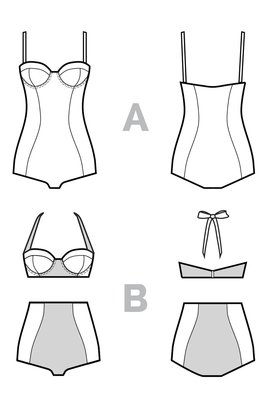 Sophie Swimsuit Pattern  Bikini pattern and Maillot Swimsuit Pattern –  Closet Core Patterns