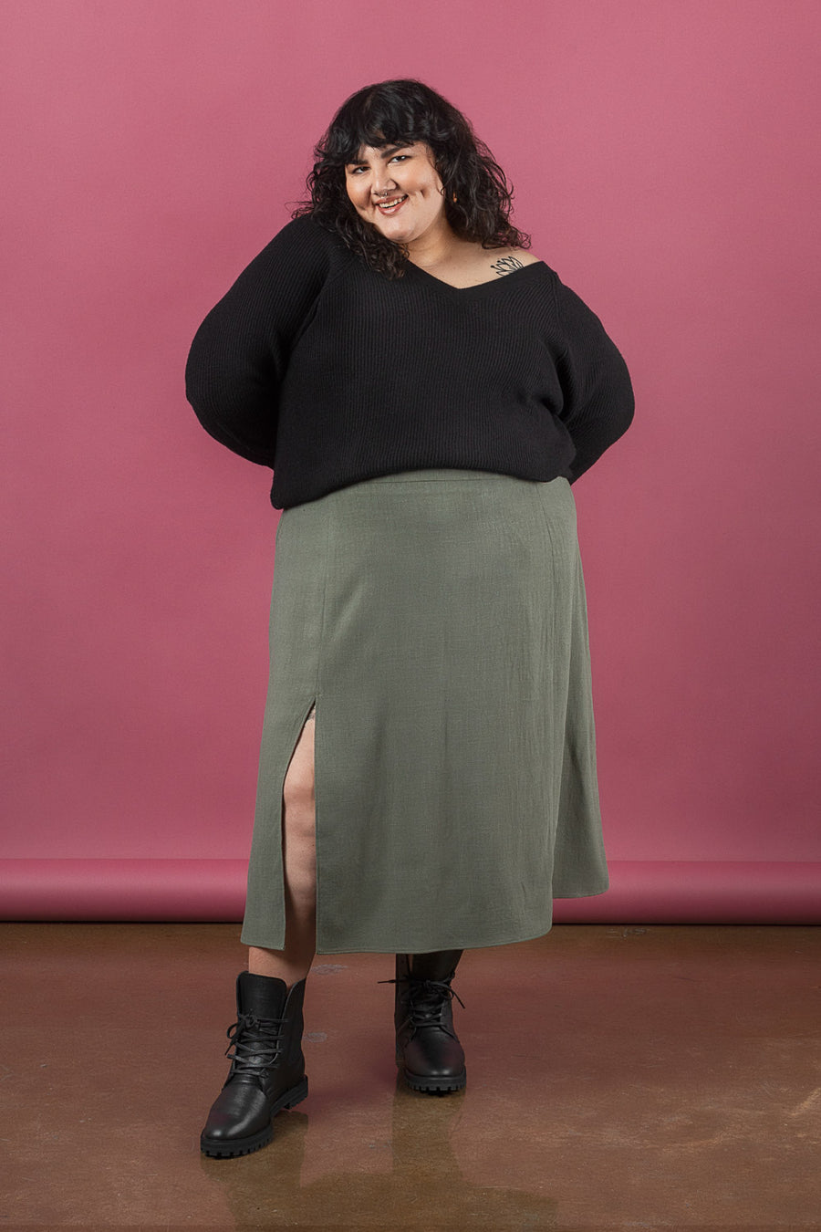 Sage Skirt | Plus Size Skirt with Slit Pattern | Closet Core Patterns