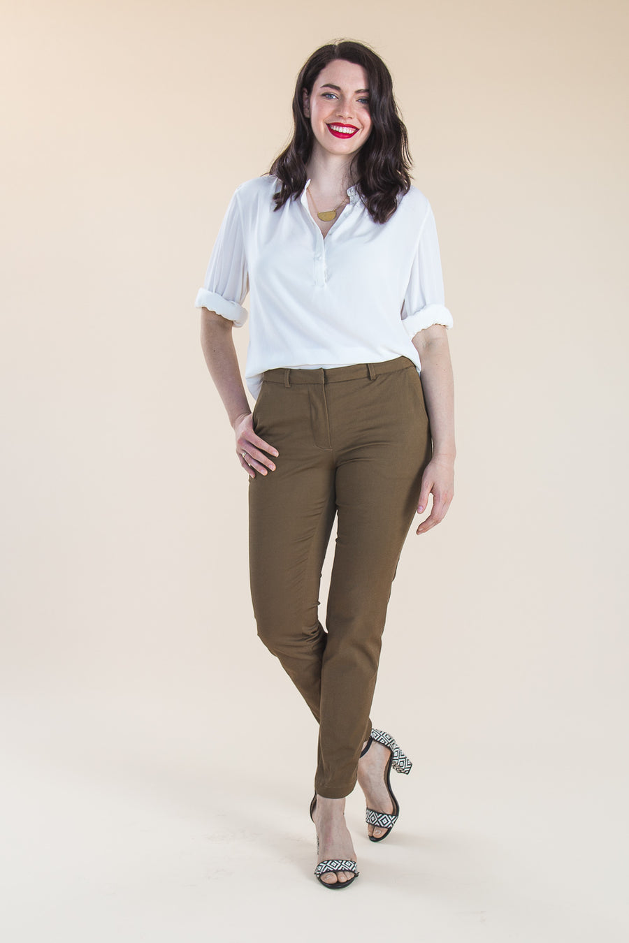 Sasha Trousers Pattern | Slim front stretch trouser pattern // by Closet Core Patterns