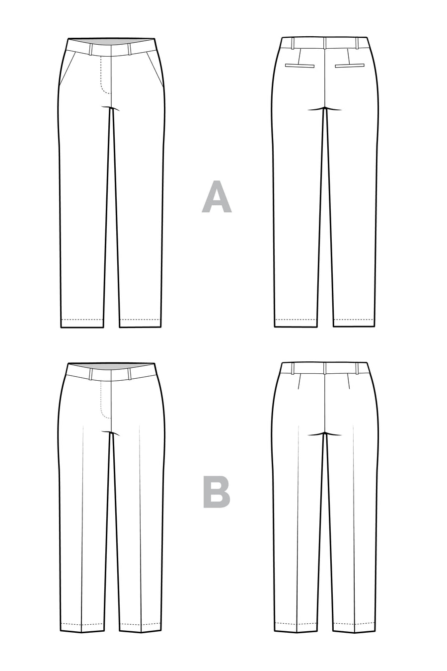 Study on pattern making of a trouser.