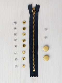Fly front jeans-making kits // Jeans buttons + jeans rivets  // Closet Core Patterns